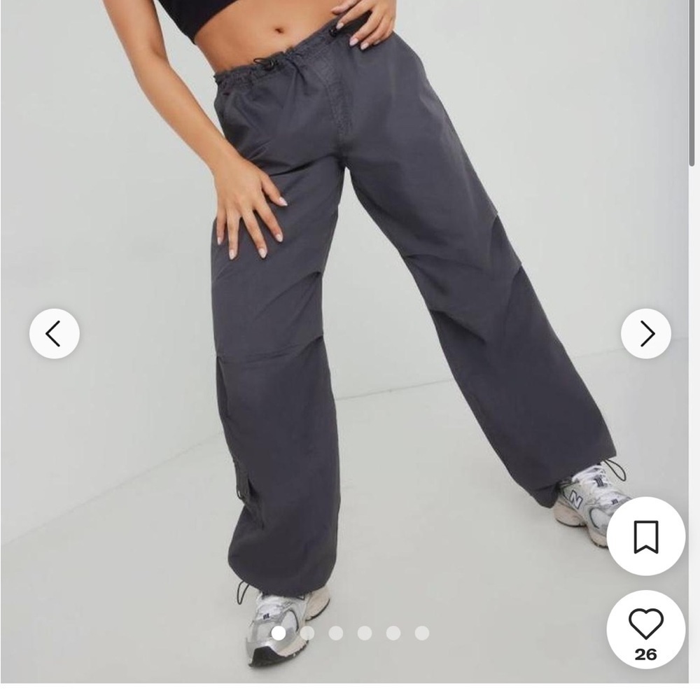 Garage Charcoal Gray Wide Leg Cargo Pants
